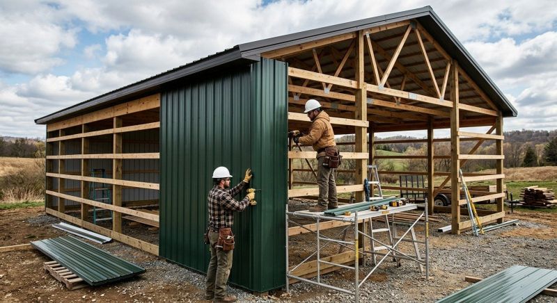 Pole Barn Siding Installation in Ashland City, TN